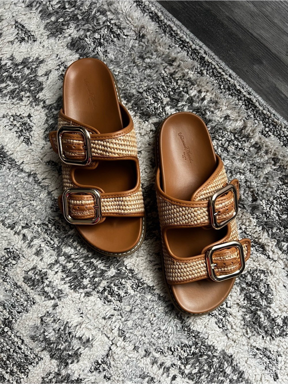 Woven Buckle Slide Sandals - Picture 2 of 4